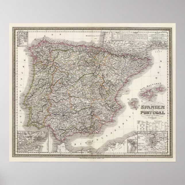 Spanien, Portugal Poster (Framsidan)