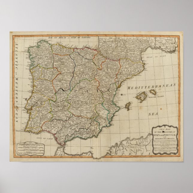 Spanien, Portugal Poster (Framsidan)