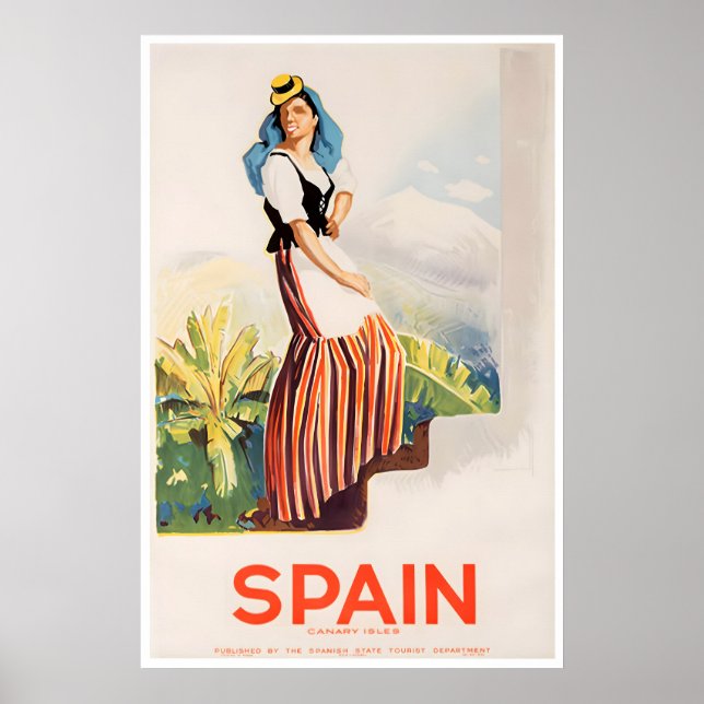 Spanien Resa Konst Retro Affisch Spansk Affisch Vä (Framsidan)