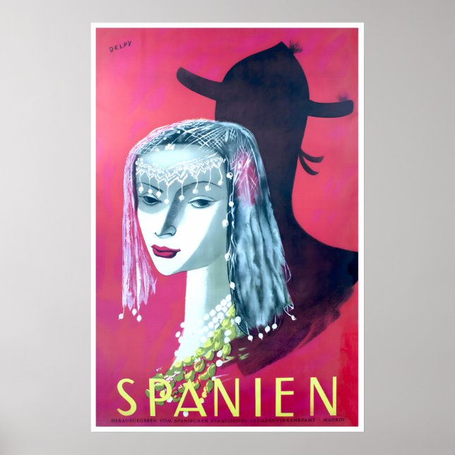 Spanien Resa Poster Spansk Tryck Henri Jacques (Framsidan)