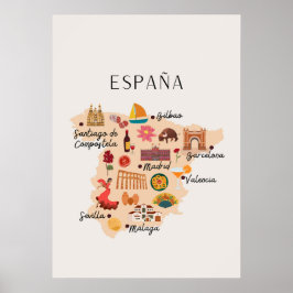 Spanien reser karta poster