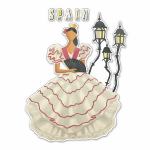 Spanien reser Spanska Flamenco Dancer Art Klistermärken