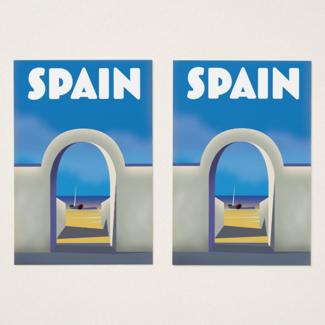 Spanien Retro Semester konst Visitkort (Framsida & baksida)