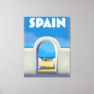 Spanien Retro Vacation art Canvastryck