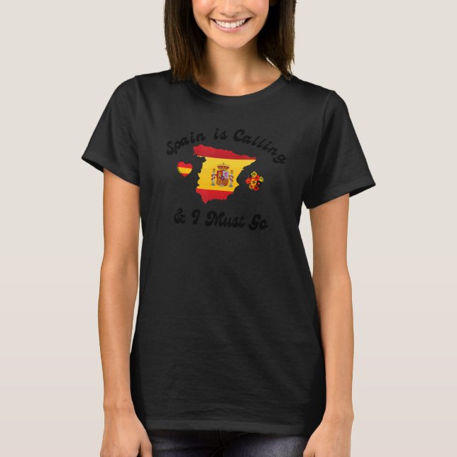 Spanien ringer och jag måste ge efter för Barcelon T Shirt (Framsida)