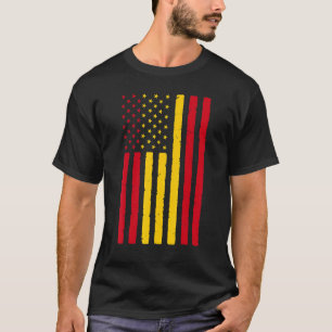 Spanien Rötter Usa Flagga Arv Halv Spansk Amerika T Shirt