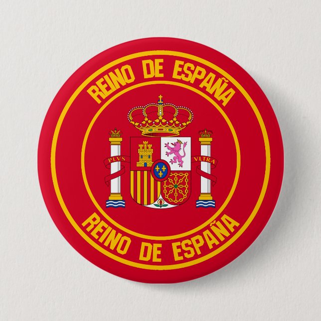 Spanien Round Emblem Knapp (Framsida)