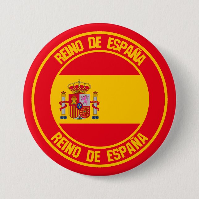 Spanien Round Emblem Knapp (Framsida)
