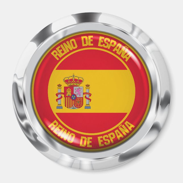 Spanien Round Emblem Magnet (Framsidan)