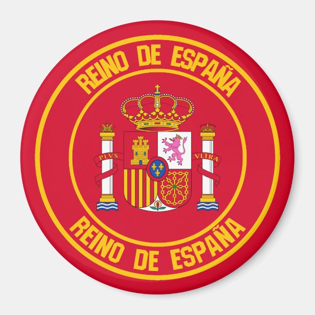 Spanien Round Emblem Magnet (Framsidan)