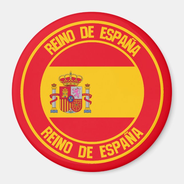 Spanien Round Emblem Magnet (Framsidan)