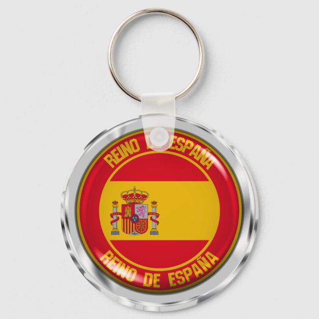Spanien Round Emblem Nyckelring (Framsida)