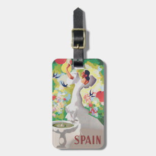 Spanien Senorita Birds Flowers Fiesta Garden Bagagebricka