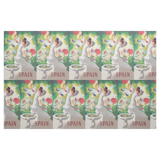Spanien Senorita Fåglar Blommor Fiesta Trädgård Tyg (Yard)