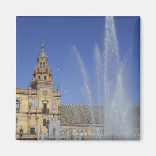 Spanien, Sevilla, Andalusien Fontän och utsmyckad Magnet