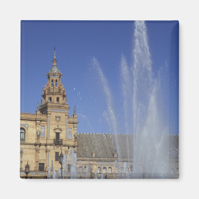 Spanien, Sevilla, Andalusien Fontän och utsmyckad Magnet (Framsidan)