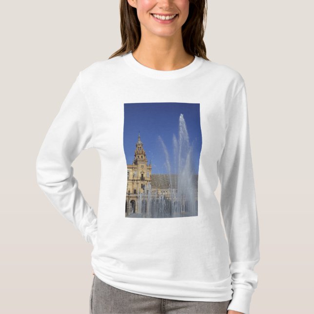 Spanien, Sevilla, Andalusien Fontän och utsmyckad Tröja (Framsida)
