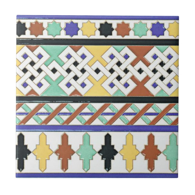 Spanien Sevillano Giralda Cenefa Ceramic Tile Kakelplatta (Framsidan)