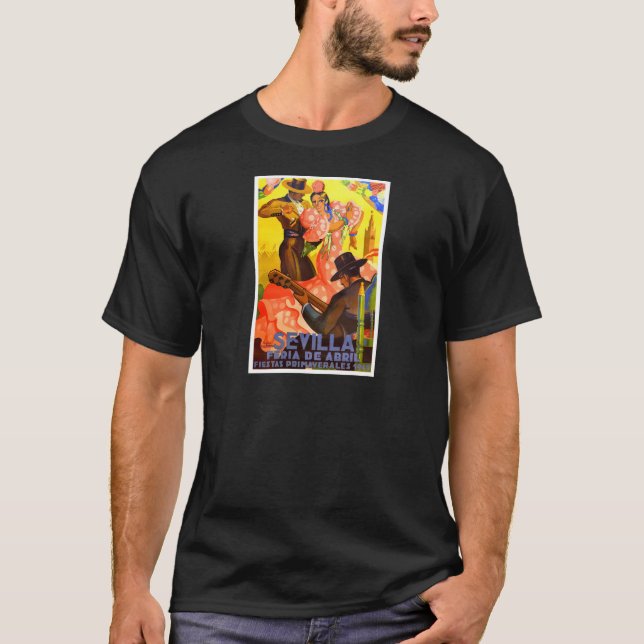 Spanien Seville April mässaaffisch 1949 Tee Shirt (Framsida)