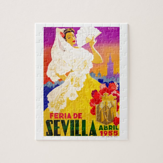 Spanien Seville April mässaaffisch 1955 Pussel (Vertikal)