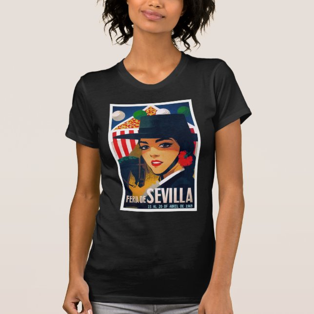 Spanien Seville April mässaaffisch 1969 T Shirt (Framsida)