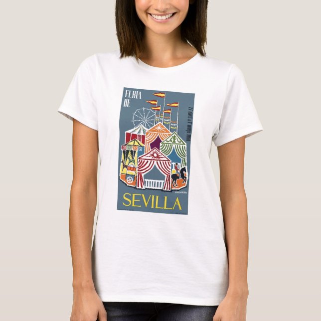 Spanien Seville festivalaffisch 1960 T-shirt (Framsida)