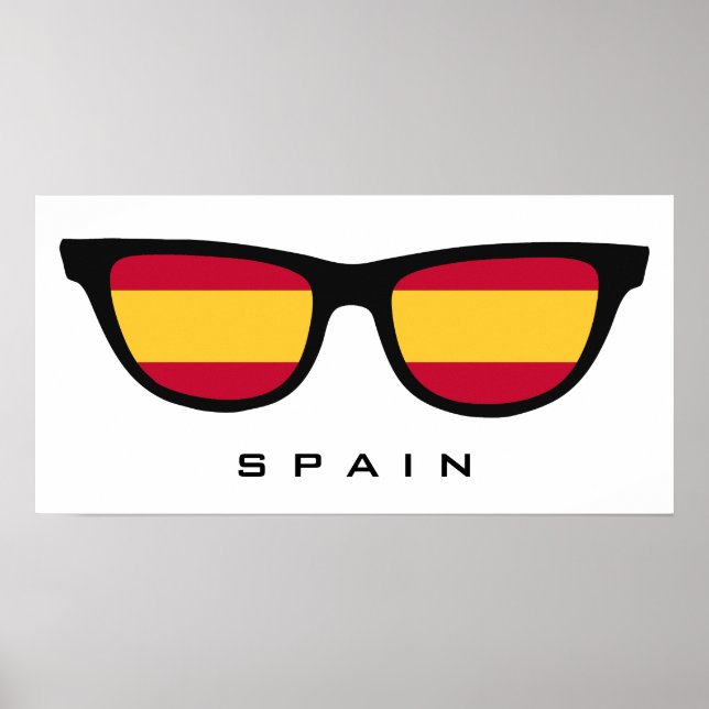 Spanien Shades anpassningsbar text & färg poster (Framsidan)