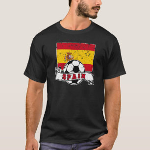 Spanien SOCCER BALL OCH FLAGGA DISTRESSED T Shirt