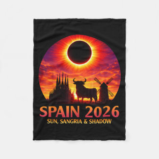 Spanien Solförmörkelse Jägare 2026 Augusti 12 Somm Fleecefilt