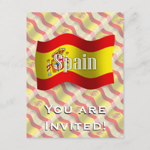 Spanien som viftar Flagga Inbjudningar