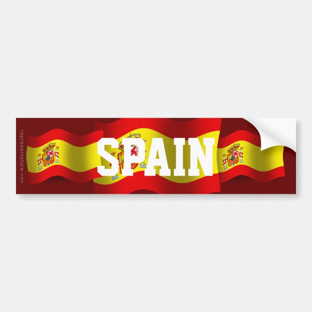 Spanien som vinkar flagga bildekal (Framsidan)