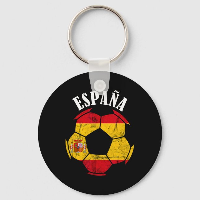 Spanien Spanien Flagga Spanien Fotbollsspelare Spa Nyckelring (Framsida)