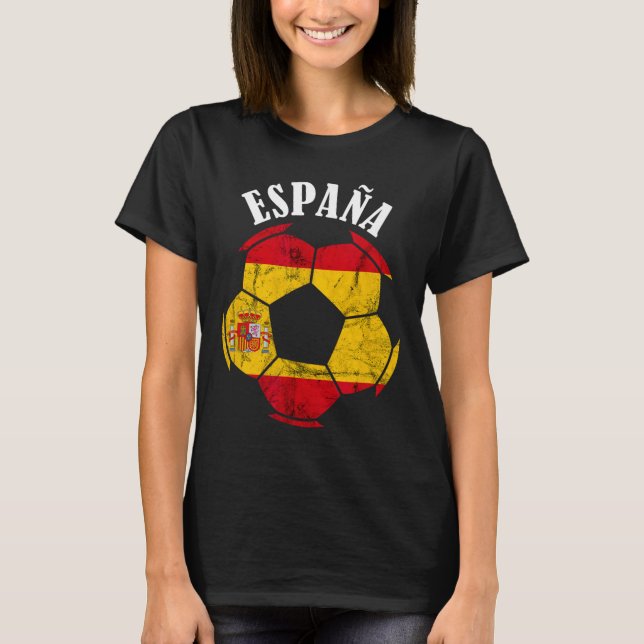 Spanien Spanien Flagga Spanien Fotbollsspelare Spa T Shirt (Framsida)