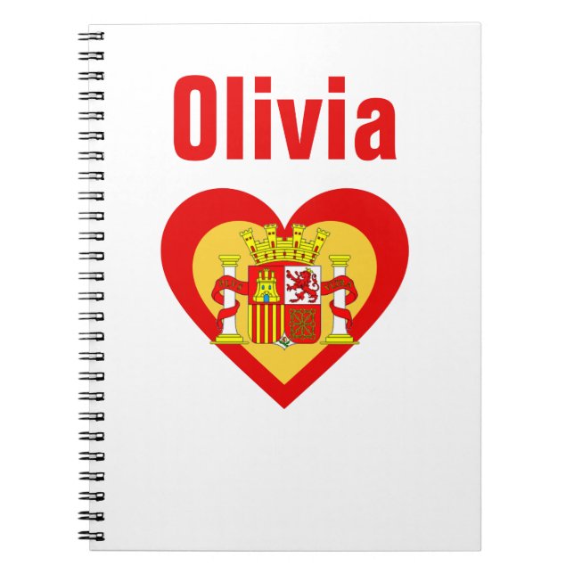 Spanien/spanjor flagga-inspirerade Personnalised Anteckningsbok (Framsidan)