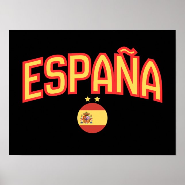 Spanien Spansk Flagga España Souvenir  Poster (Framsidan)