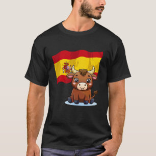 Spanien Spansk Flagga Söt Tjür Spanien Nationalite T Shirt