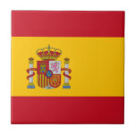 Spanien - spanska Flagga Kakelplatta<br><div class="desc">Spaniens nationella flagga Det spanska flagga har tre vågräna rand, med rött överst och grund, och gult i mitten. Den spanska jackat av arm visas på gulten rand, till lämnat om flagga. På spanska heter flagga Bandera de España, eller mer lättvindigt "la Rojigualda". Den nuvarande versionen antogs 1981 och flagga...</div>