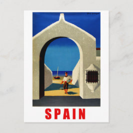 Spanien, spanska kusten, fiskare på väg till vilt vykort