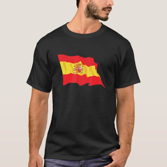 Spanien Spanska Pridet Espana Flagga Soccer Footba T Shirt (Framsida)