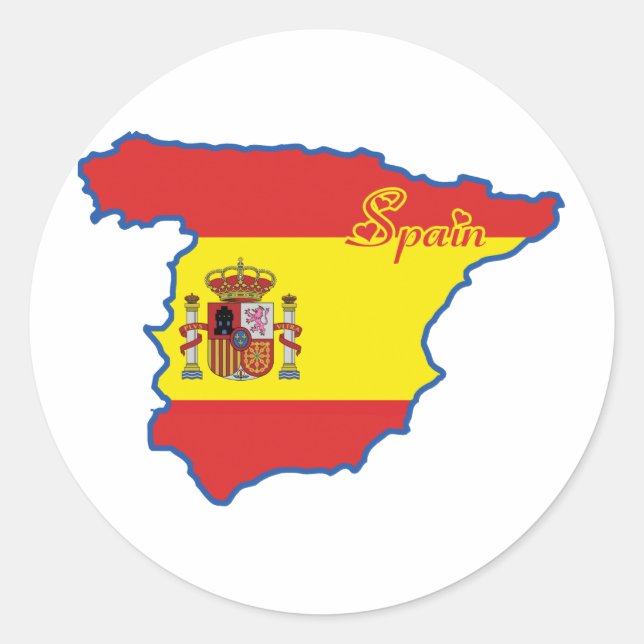 Spanien Sticker Runt Klistermärke (Framsida)