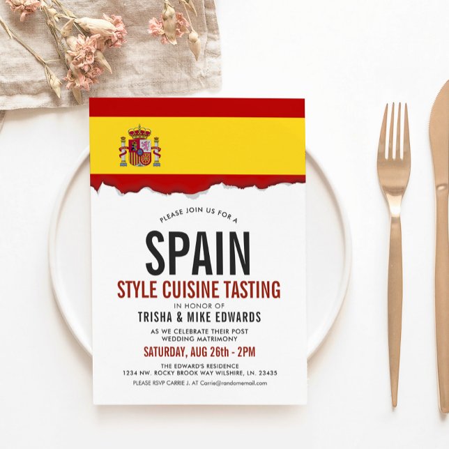 Spanien Stil Cuisine | Party Flagga Inbjudan (Skapare uppladdad)