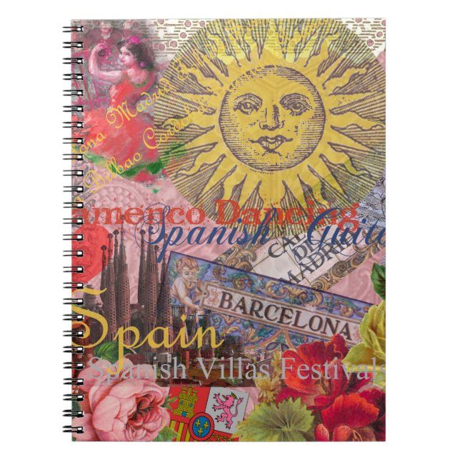 Spanien Sunshine Spain Travel Art Anteckningsbok (Framsidan)