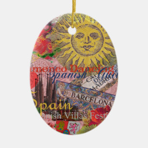 Spanien Sunshine Spain Travel Art Julgransprydnad Keramik