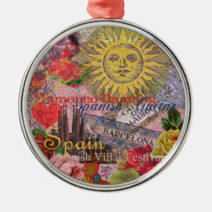 Spanien Sunshine Spain Travel Art Julgransprydnad Metall
