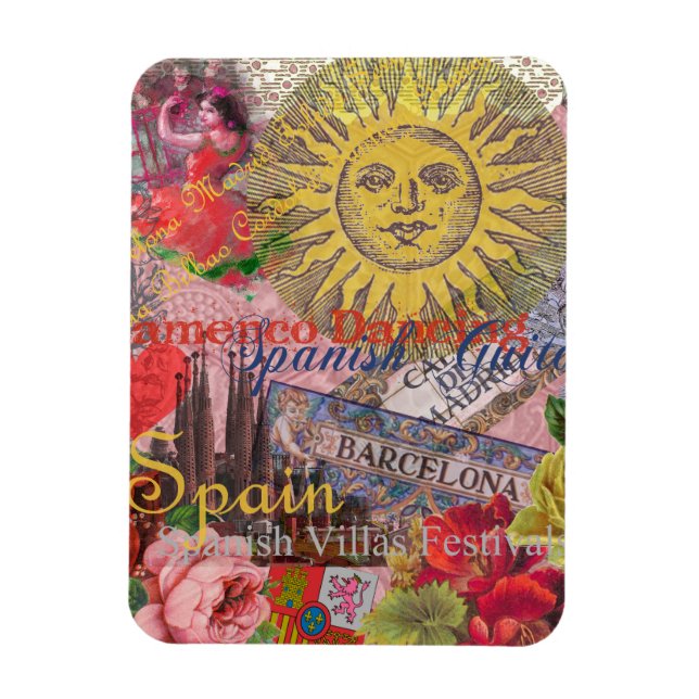 Spanien Sunshine Spain Travel Art Magnet (Vertikal)