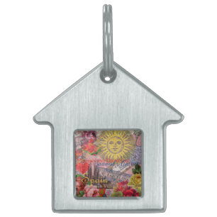 Spanien Sunshine Spain Travel Art Namnbricka Husdjur
