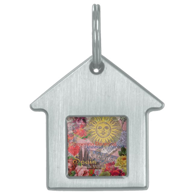 Spanien Sunshine Spain Travel Art Namnbricka Husdjur (Framsidan)