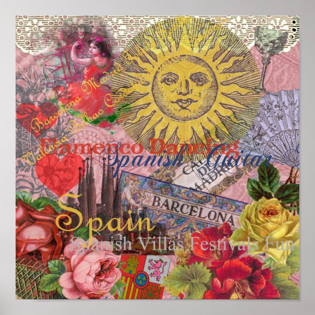 Spanien Sunshine Spain Travel Vacation Poster (Framsidan)