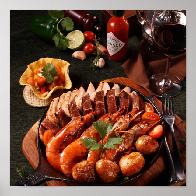 Spanien: Tapas Äventyr Awaits & Food Poster (Framsidan)