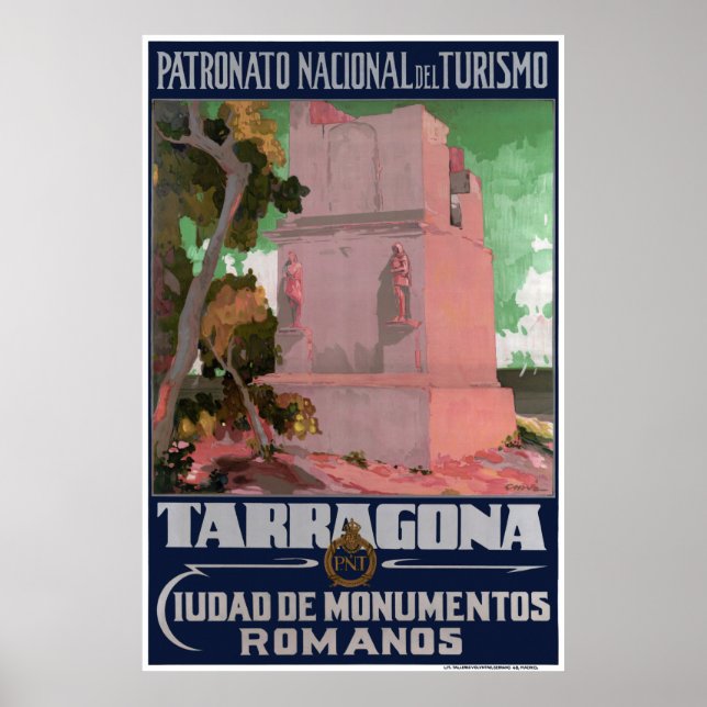 Spanien Tarragona Vintage resor Poster återställt (Framsidan)